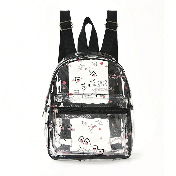 Women's Transparent Backpack with Cat Design Kalsten