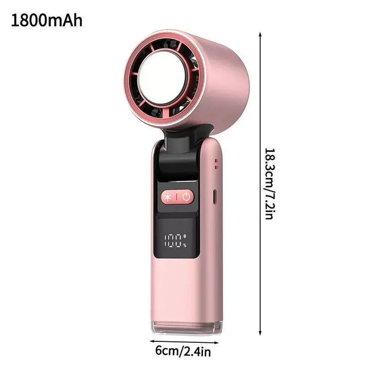 Unisex One Size rechargeable portable bladeless-style mini fan with folding head LED status indicator and high-capacity battery Kalsten
