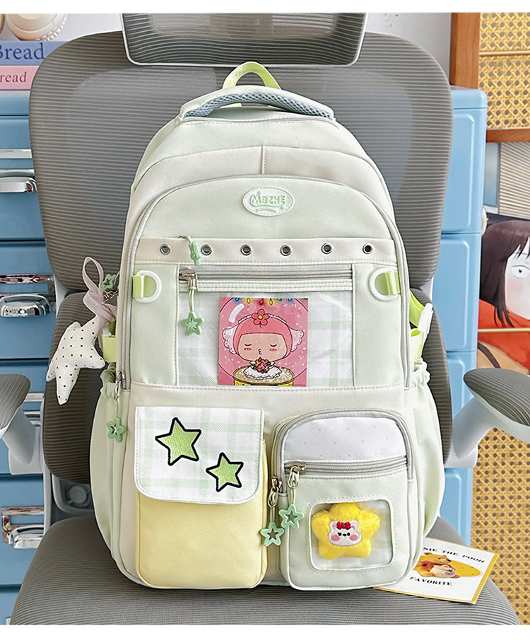 Multi-Pocket Character-Themed School Backpack