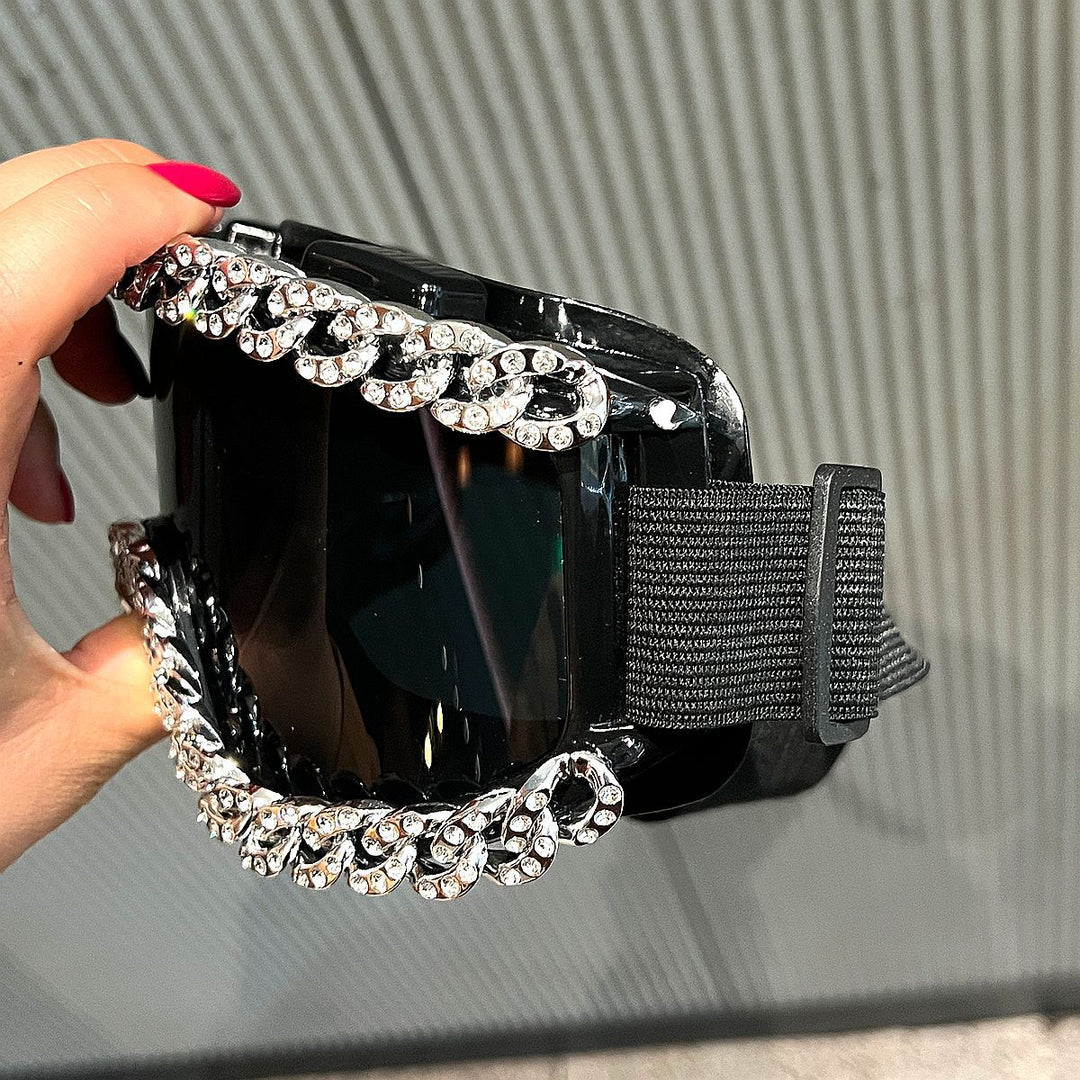 Women's fashionable ski goggles with rhinestone decorated frame Kalsten