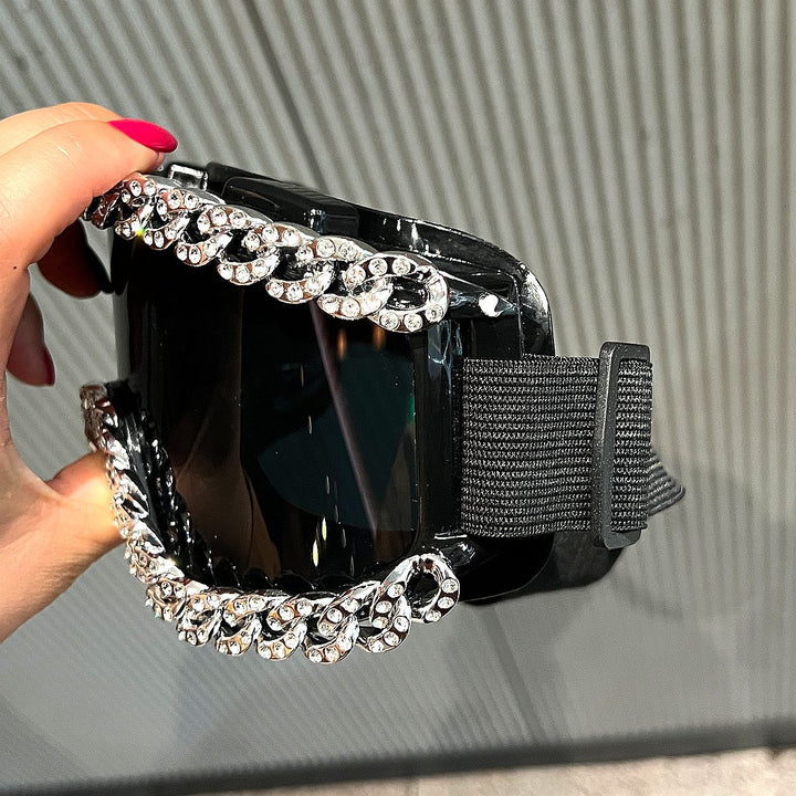 Women's fashionable ski goggles with rhinestone decorated frame Kalsten