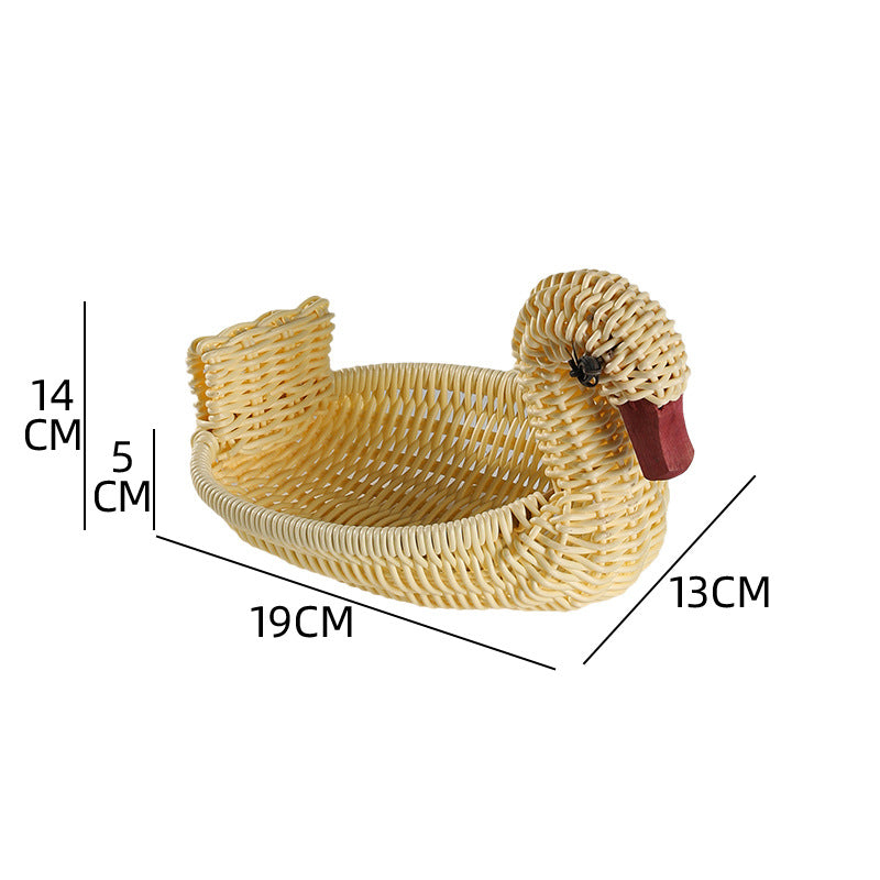 Decorative Woven Duck-Shaped Storage Basket Kalsten