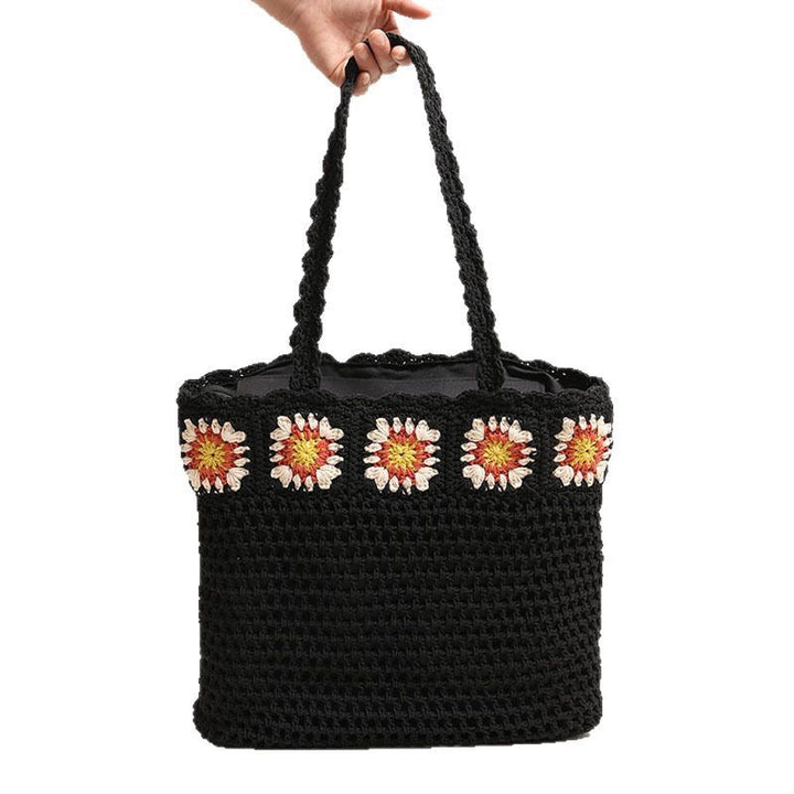 Hand-crocheted beach bag with floral accents Kalsten