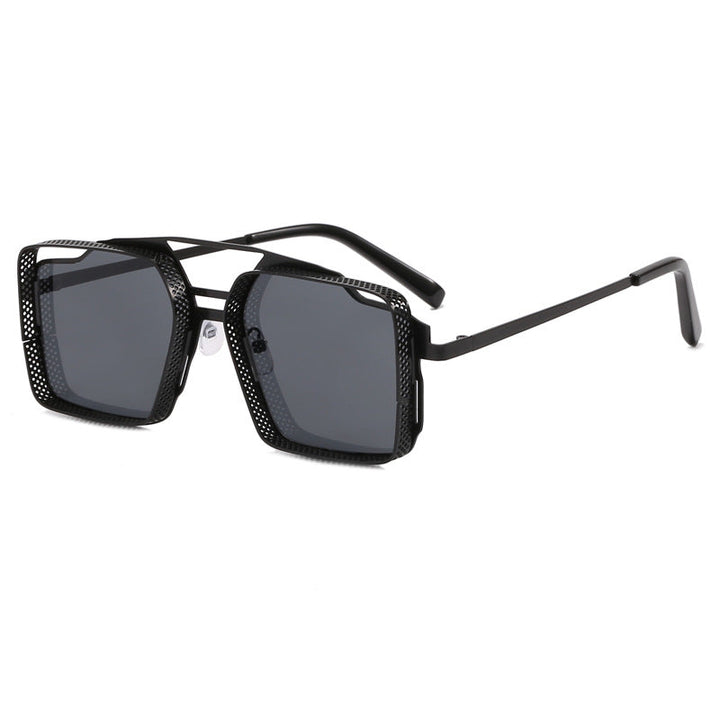 Women's square glasses with perforated, modern frame Kalsten