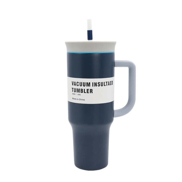 Women's Vacuum-Insulated Drinking Cup with Handle and Straw Kalsten