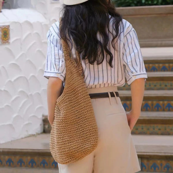 Spacious and Handcrafted Straw Tote Bag with Comfortable Shoulder Strap Kalsten