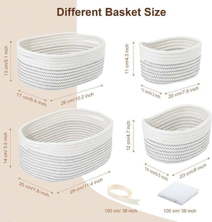 Women's storage basket made of natural cotton material Kalsten