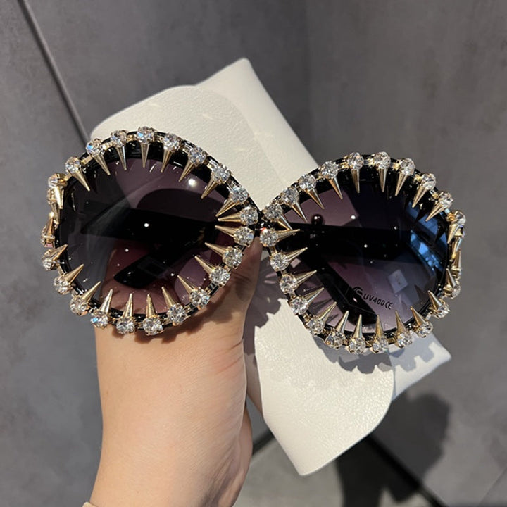 Women's stylish oversized sunglasses with eye-catching stud design Kalsten