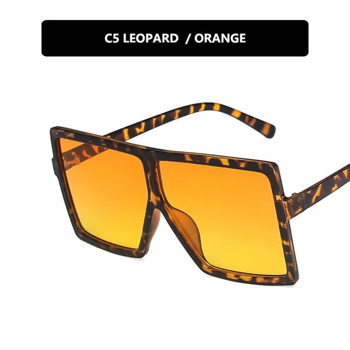 Women modern oversized sunglasses with transparent frame and stylish lenses Kalsten