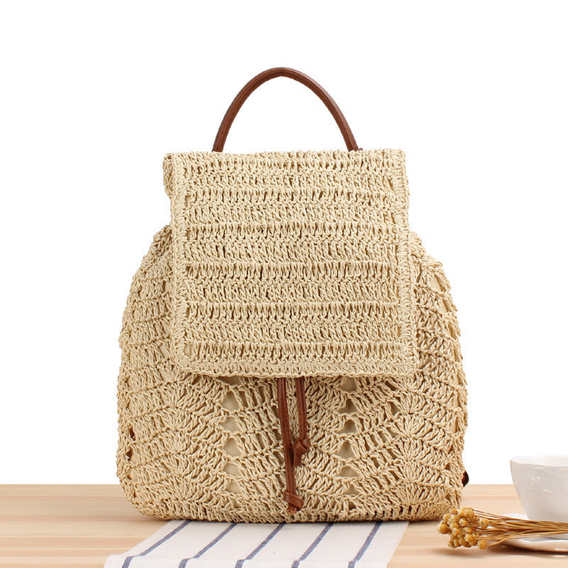 Braided Natural Material Backpack Kalsten