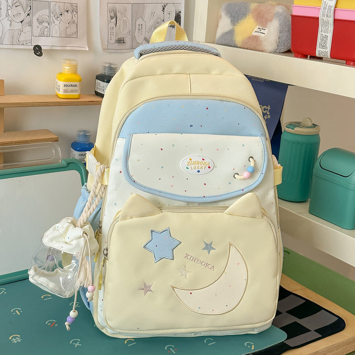 Cute Character-Inspired Multi-Pocket School Backpack