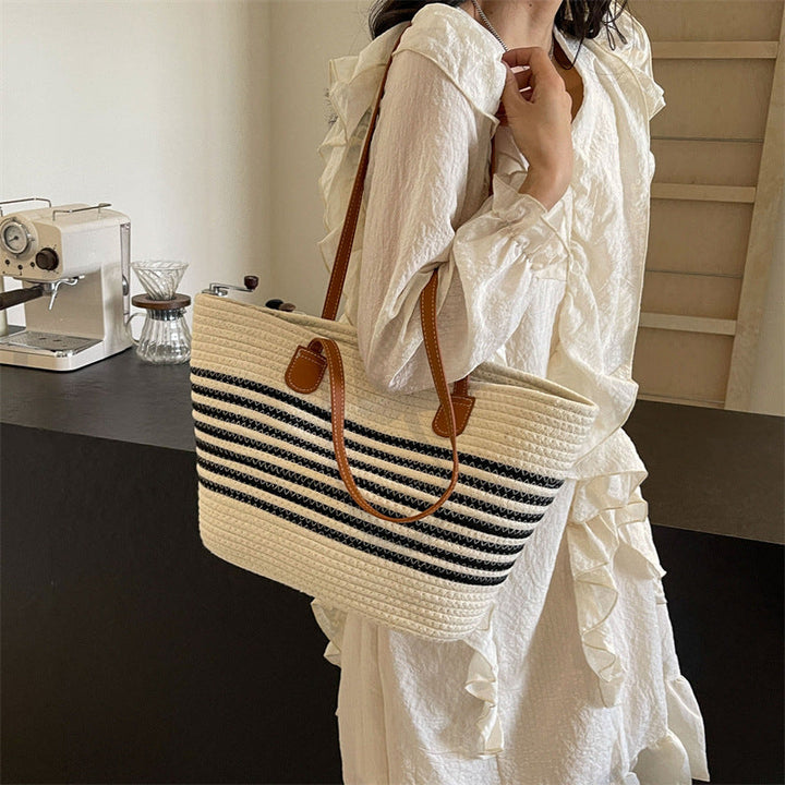 Stylish Striped Beach Tote Kalsten