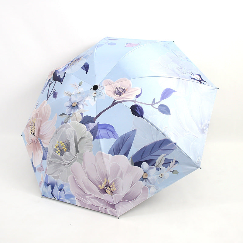 Ladies folding umbrella with artistic flower pattern Kalsten