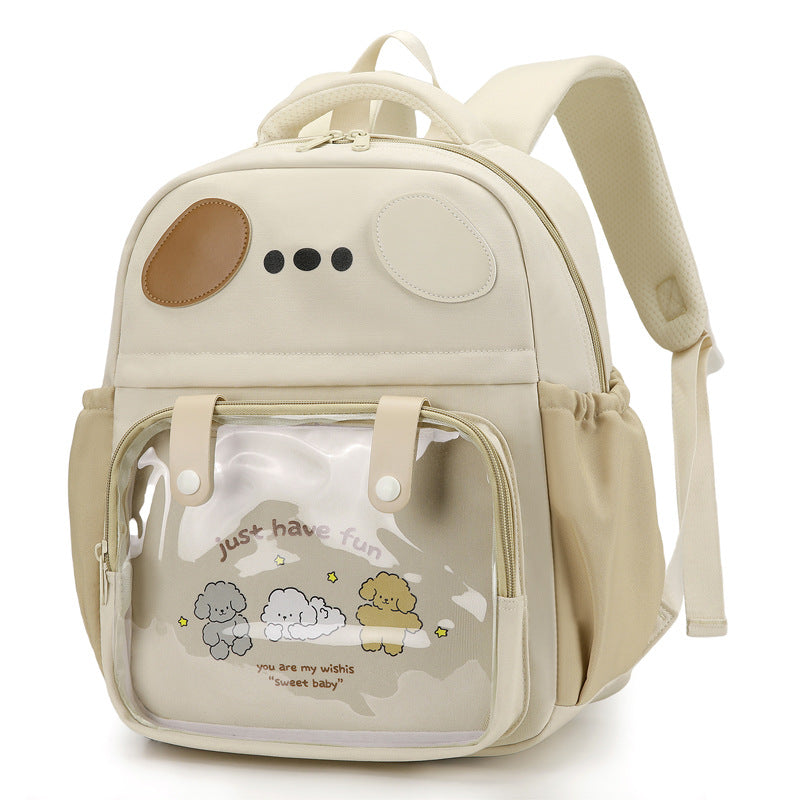 Backpack with Transparent Compartment and Playful Design Kalsten