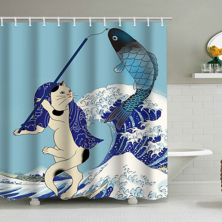 Artistic Dog Illustration Shower Curtain Kalsten