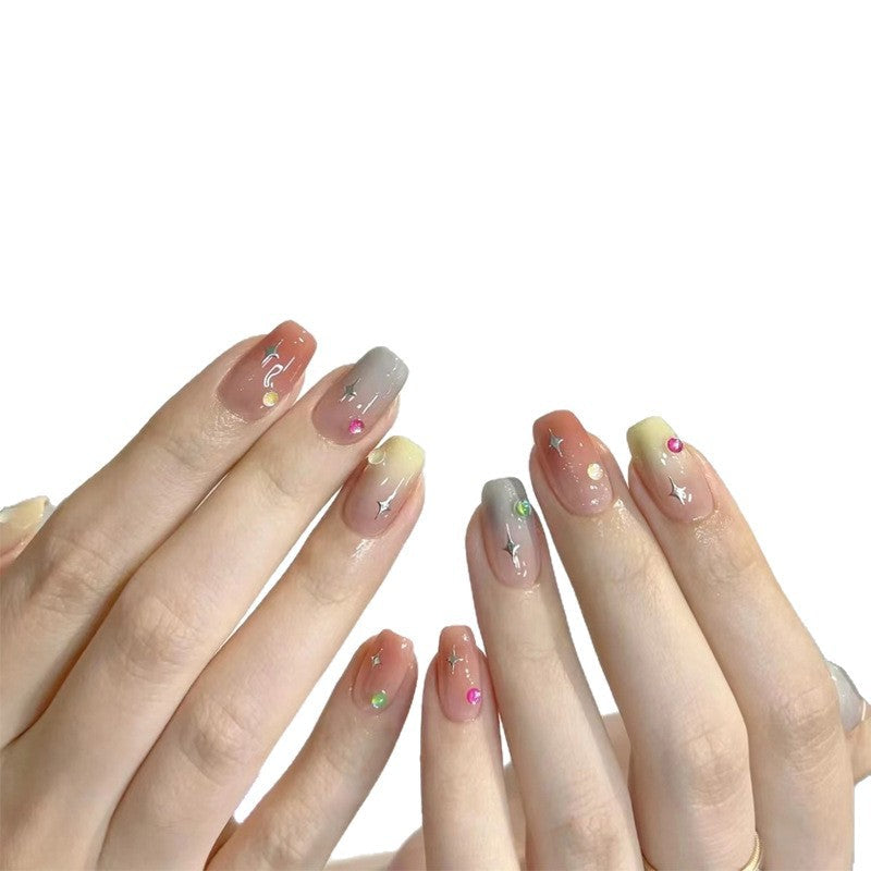 Artificial nails with glitter and heart design Kalsten
