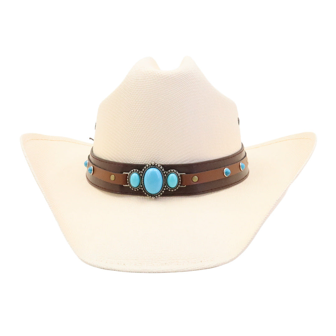Turquoise Straw Western Hat | Kalsten