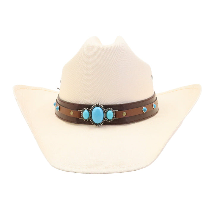 Turquoise Straw Western Hat | Kalsten