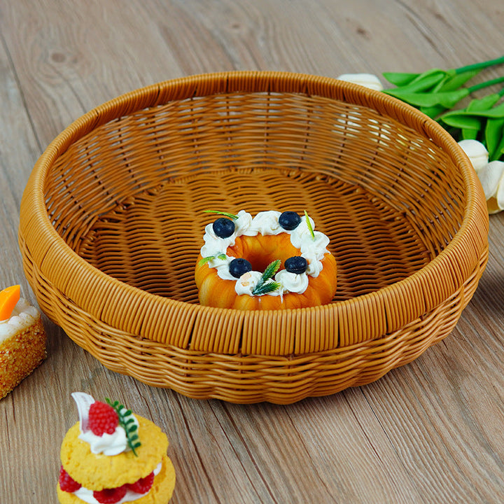 Women's round basket made of braided material Kalsten