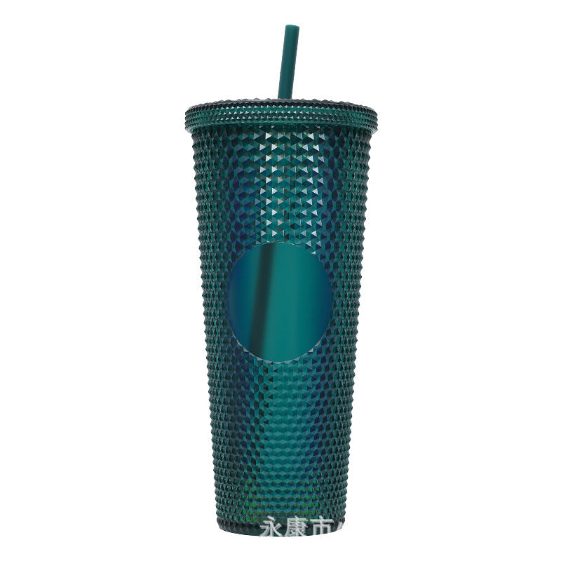 Ladies High-Quality Glitter Drinking Cup with Leak-Proof Lid and Integrated Straw Kalsten