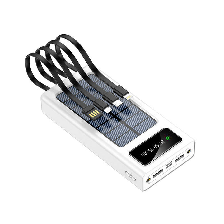 Portable solar power bank with multifunctional charging cable and digital display Kalsten