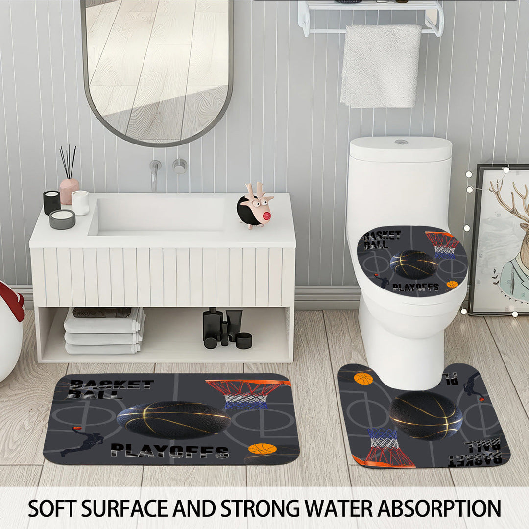 High-Definition Basketball-Themed Bathroom Décor Set Kalsten