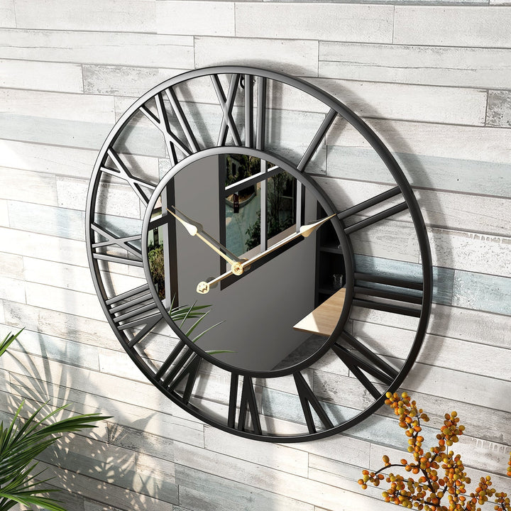 Kalsten | Metal Vintage Large Size Wall Clock with Mirror 39cm