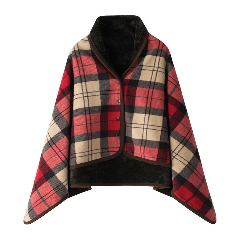 Women Elegant and Comfortable Fleece Poncho Blanket Kalsten