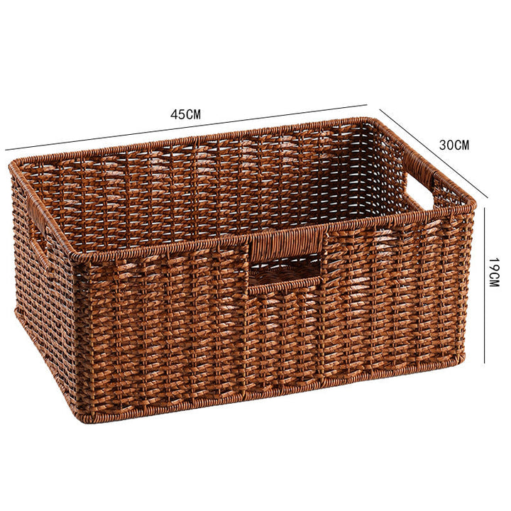 Large Woven Storage Bin with Ergonomic Cutout Handles Kalsten