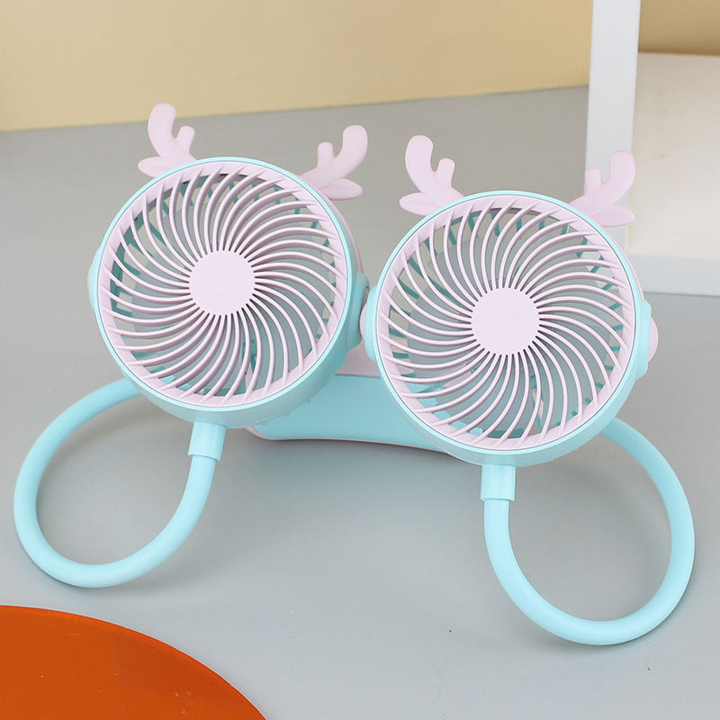 Ladies Portable Neck Fan with Dual Fan Kalsten