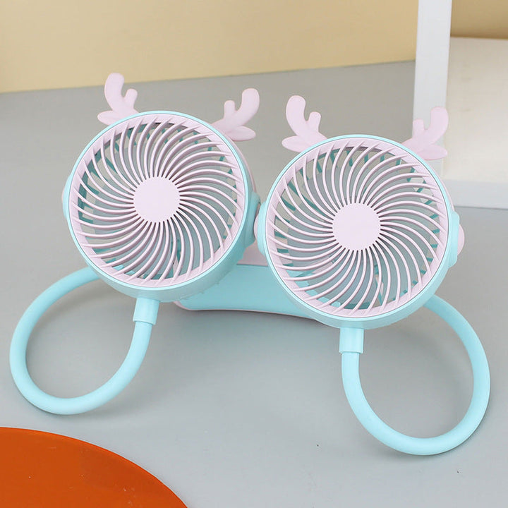 Ladies Portable Neck Fan with Dual Fan Kalsten