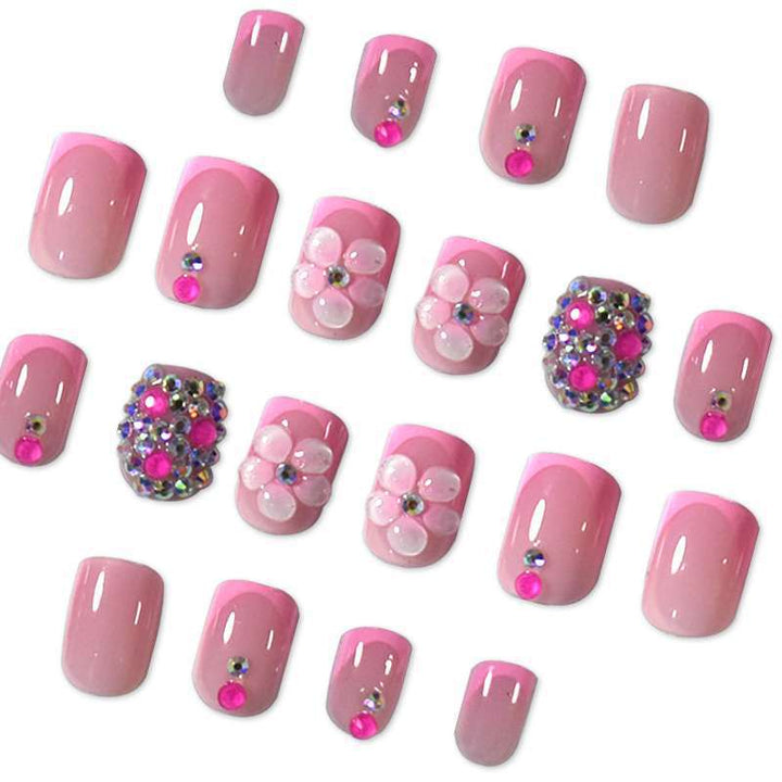 Decorative 3D Floral Press-On Nail Art Kalsten