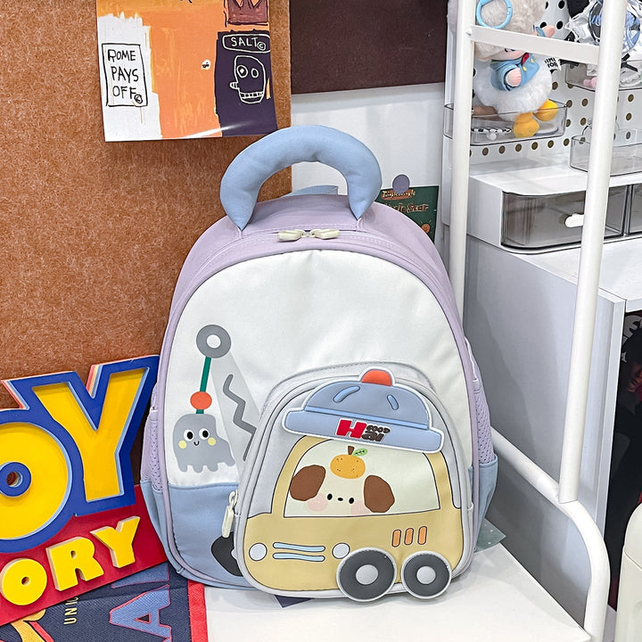 Children's Playful Vehicle-Themed Mini School Backpack