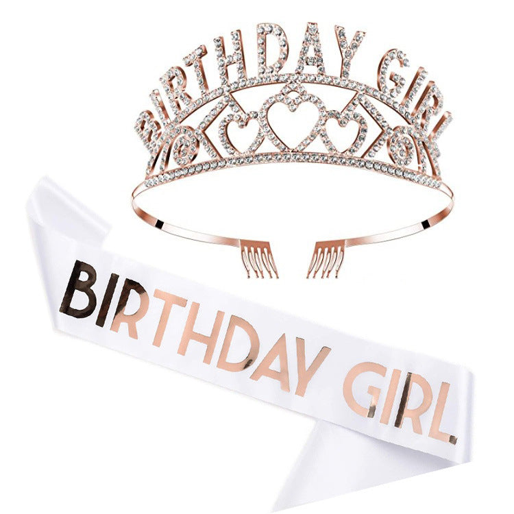 Women's Sparkling Tiara and Sash Set Kalsten