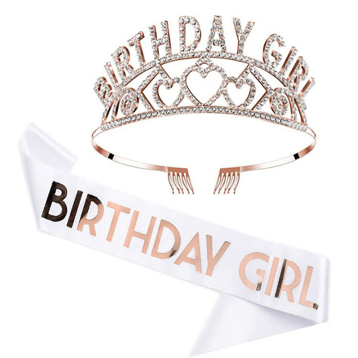 Women's Sparkling Tiara and Sash Set Kalsten