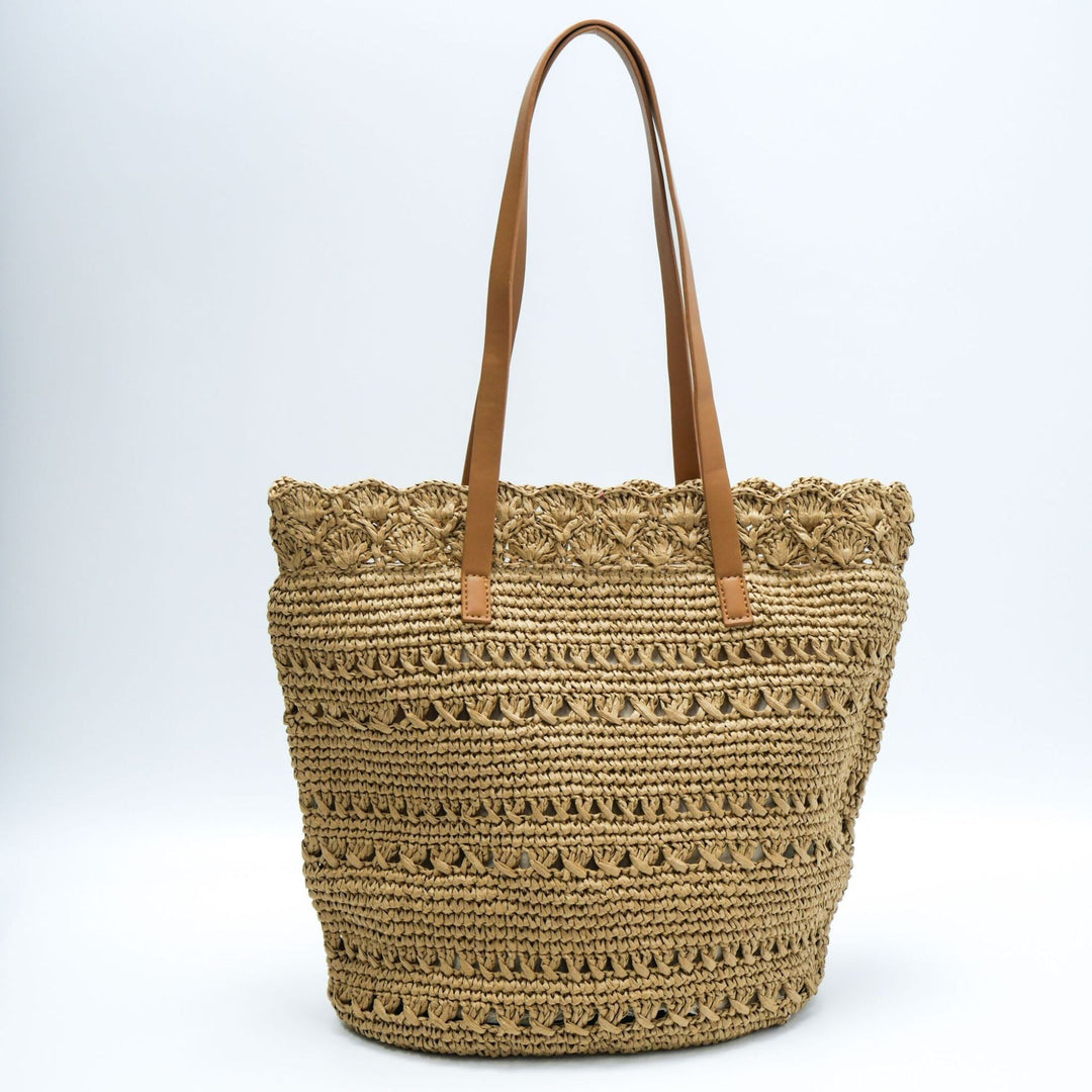 Handwoven tote bag with floral details Kalsten