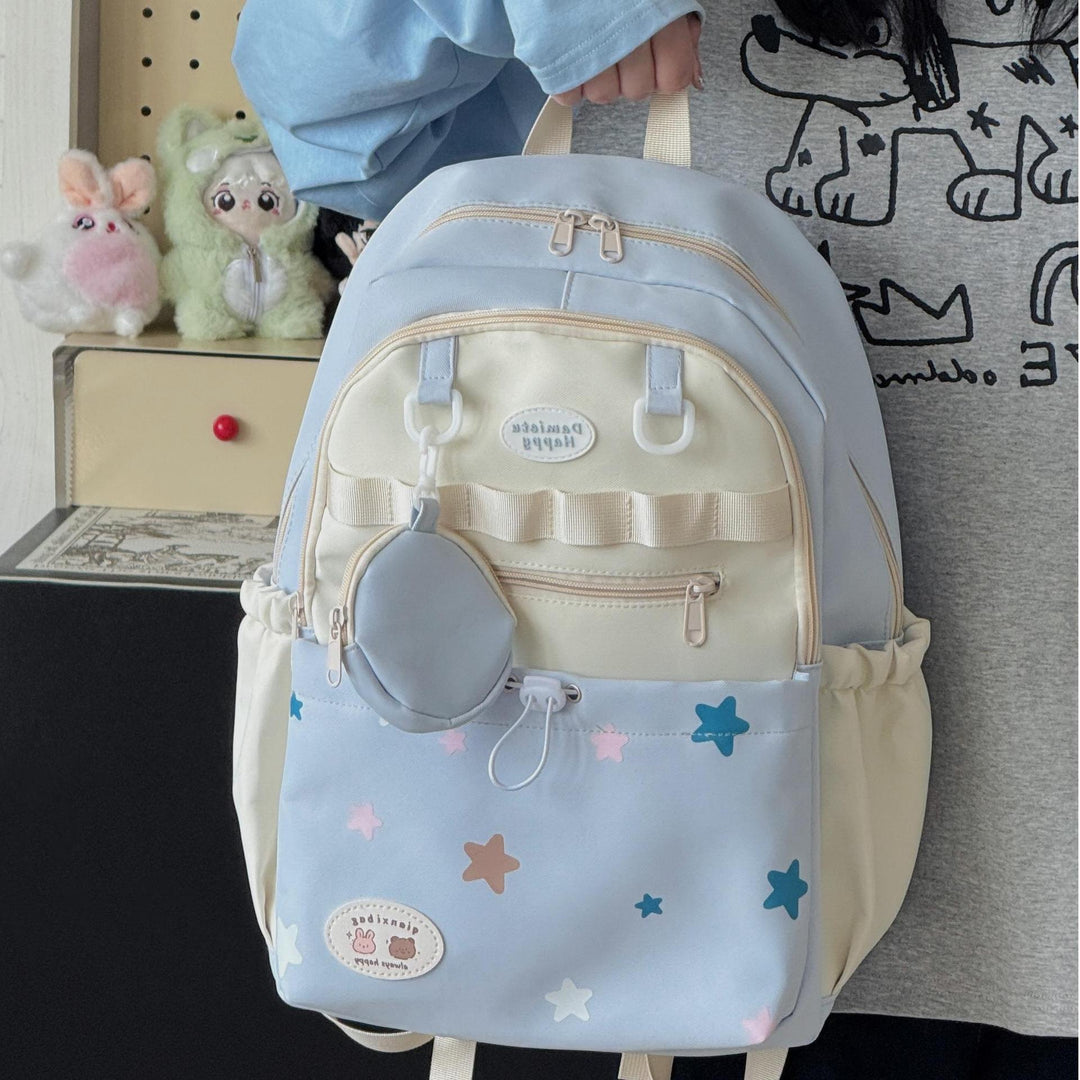 Whimsical Star-Patterned School Backpack