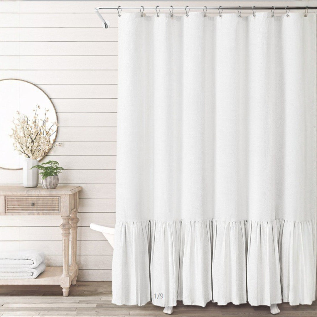 Ruffled Textured Shower Curtain Kalsten