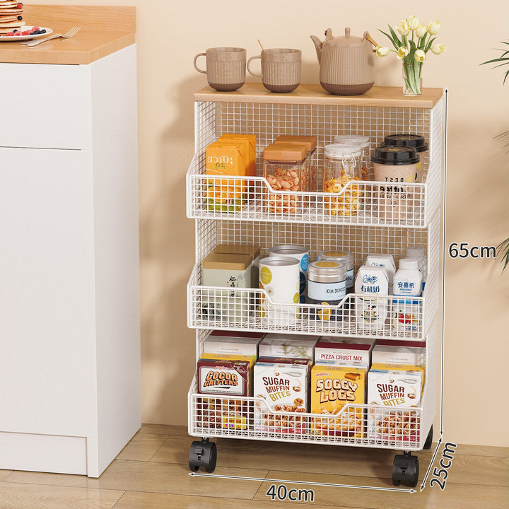 Multi-Tiered Rolling Kitchen Storage Rack Kalsten