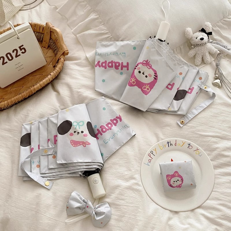Women's folding umbrella with creative cartoon design Kalsten