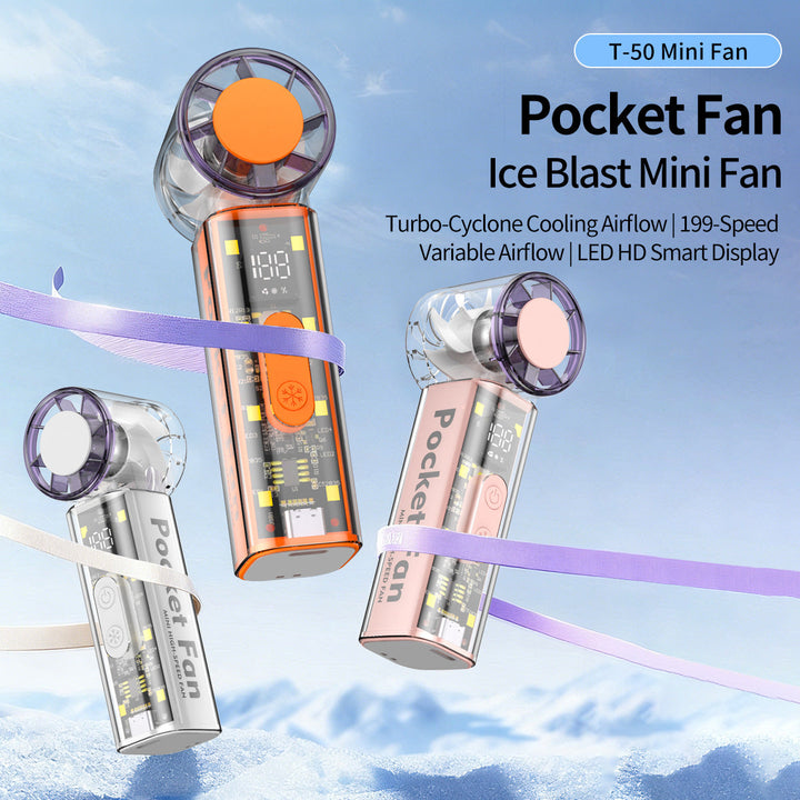 Women Portable High-Speed Mini Fan with LED Display Kalsten