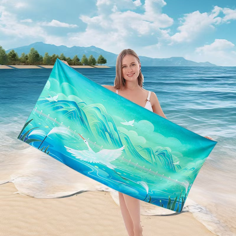 Ladies beach towel with maritime stripe pattern Kalsten