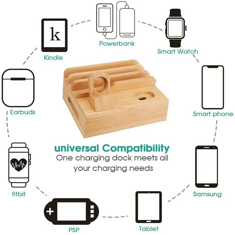 Kalsten | Tekavo Bamboo Charging Station – 5-Port USB Organiser FCa