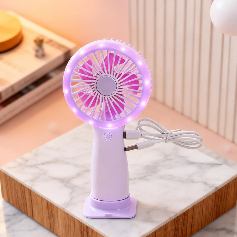 Women Portable Hand Fan with LED Light and USB Connection Kalsten