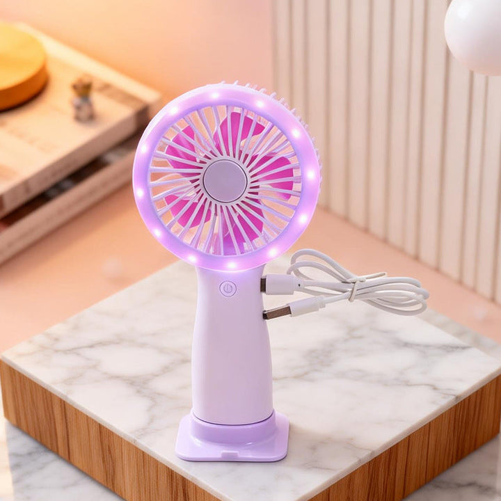 Women Portable Hand Fan with LED Light and USB Connection Kalsten