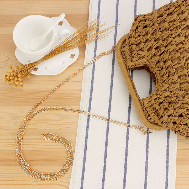 Braided handbag with elegant chain strap Kalsten