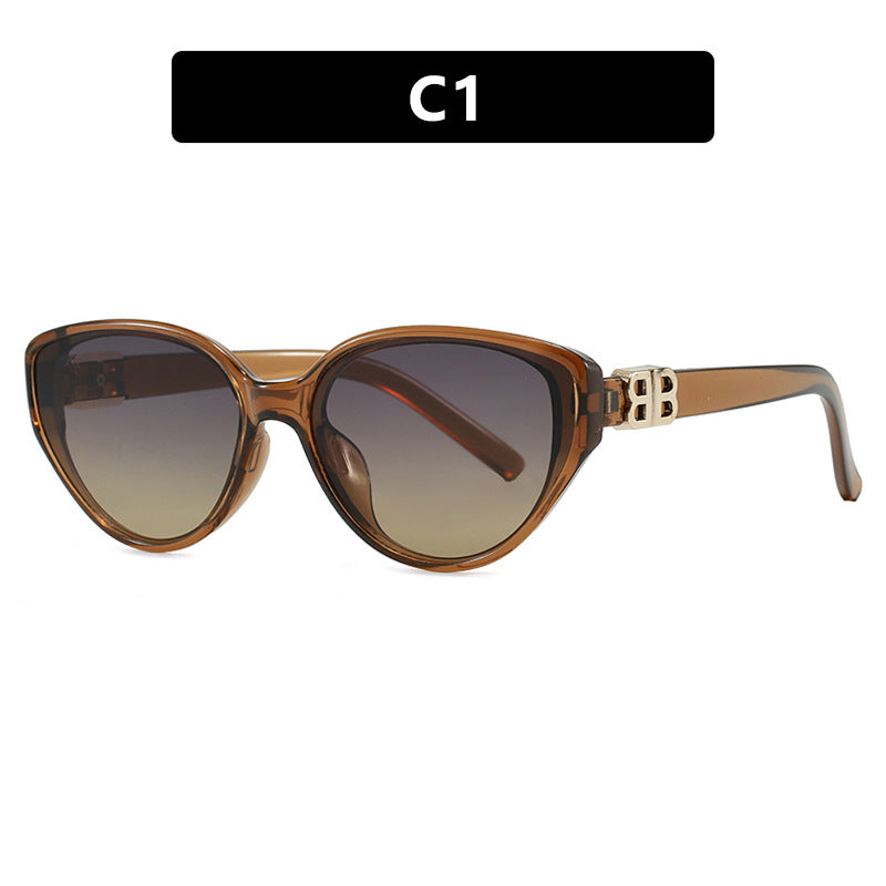 Women's fashionable cat-eye sunglasses with elegant metal frame and UV protection Kalsten