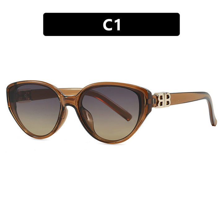 Women's fashionable cat-eye sunglasses with elegant metal frame and UV protection Kalsten