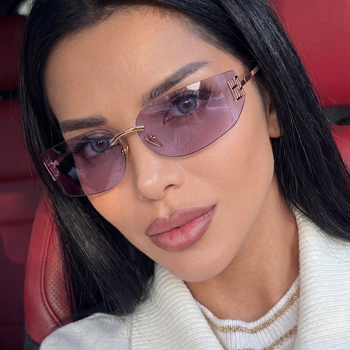Women's futuristic designer sunglasses with unusual frame and UV protection Kalsten