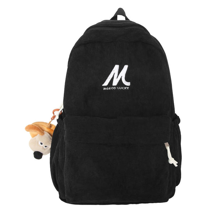 Casual Plush Textured School Backpack Kalsten